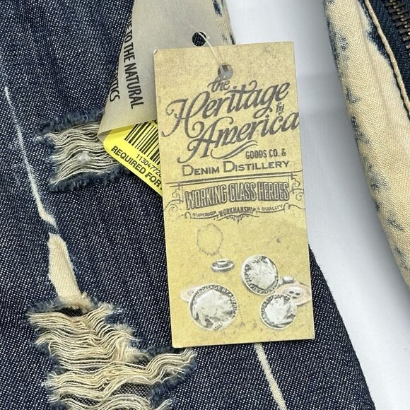 The Heritage by America Denim Distillery 1776 Size 2XL Acid Wash Denim Shirt NWT - Picture 5 of 11